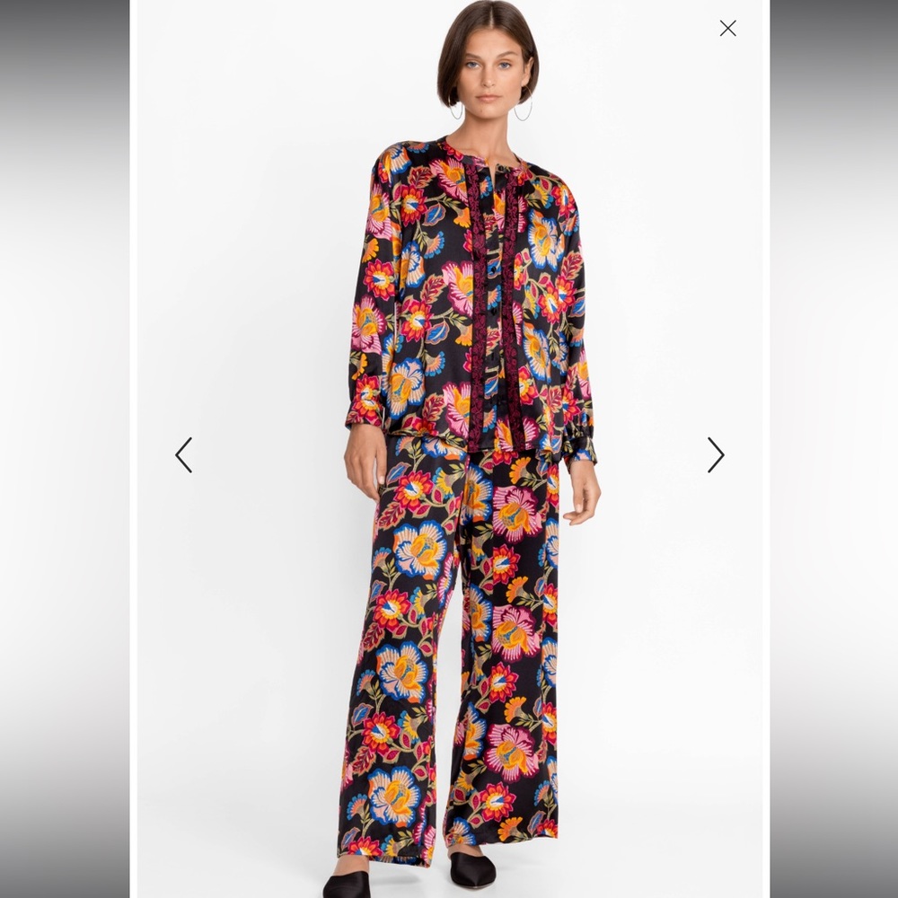 Johnny Was Sidonia Silk Button Down & Pants Set